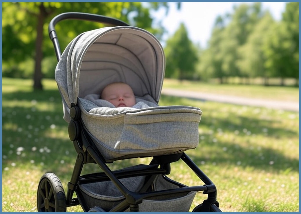 Miracle baby 절충형 신생아 유모차, 회색 - 이미지 1