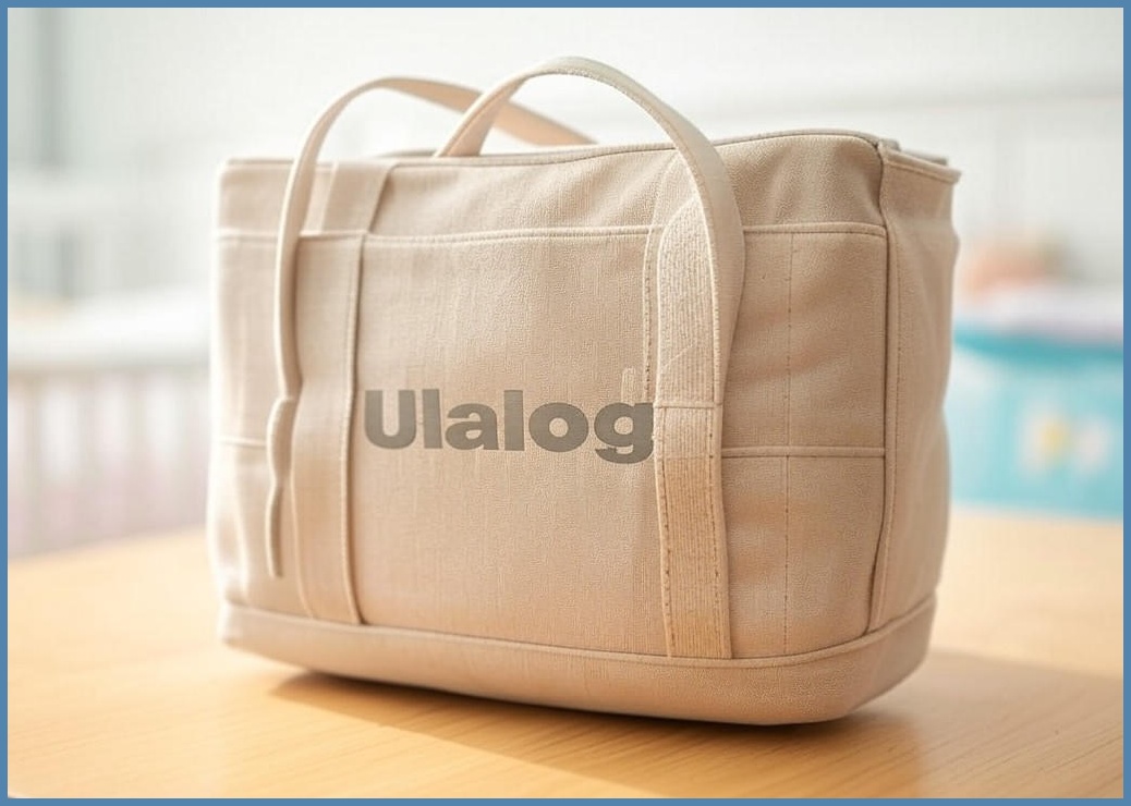 우아로그 아기 기저귀가방 육아 캔버스백 출산선물 - 이미지 1