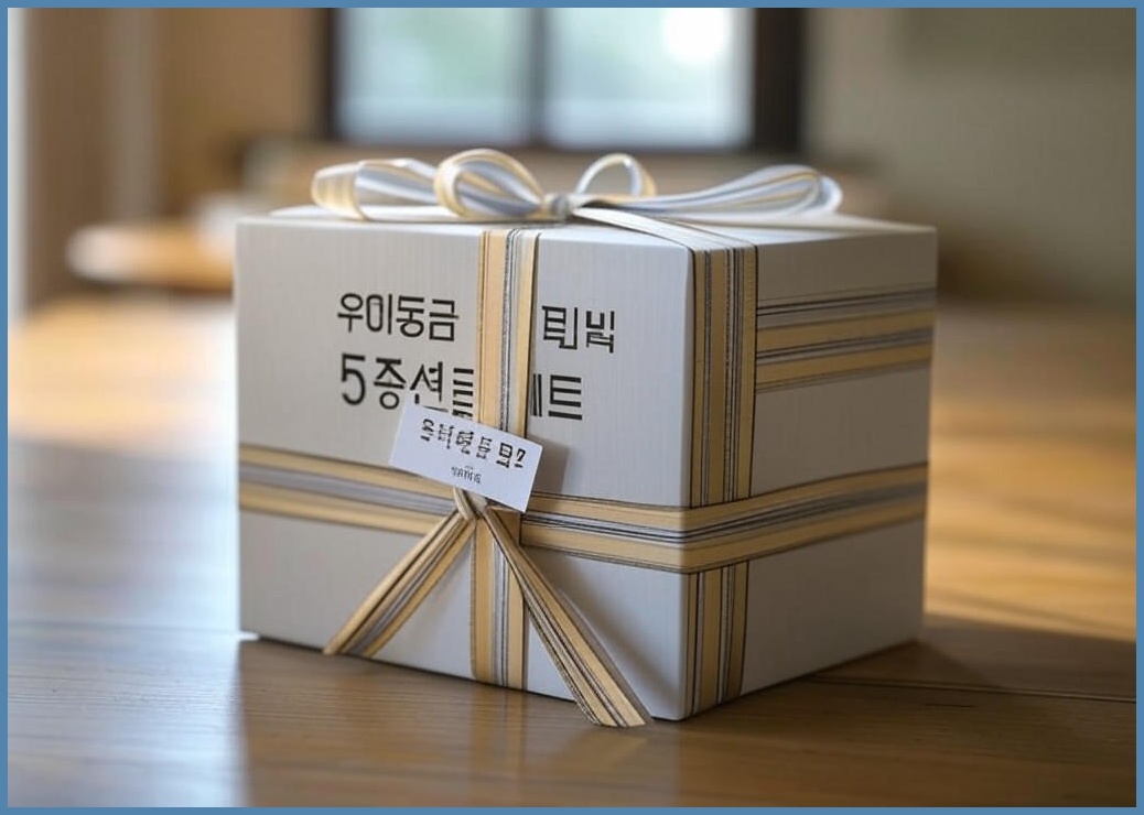 [출산백일선물] 우이동금손 리틀래빗 5종선물세트 (선물포장) - 이미지 1