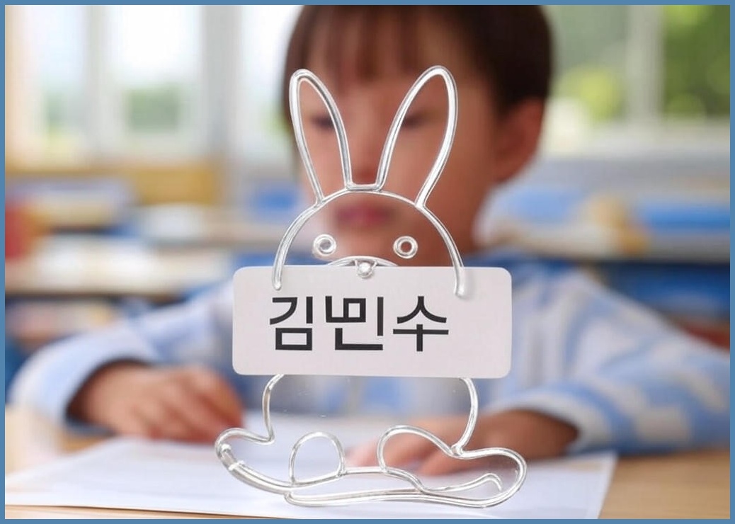 팬더몰 방수 네임스티커 어린이집 유치원 이름표 이름스티커, 토끼 투명, 1개 - 이미지 1